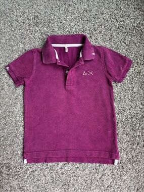 SUN68 Premium Italian Designer Polo Shirt Purple Size 4